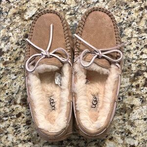 UGG Women's Tan Moccasin Slippers